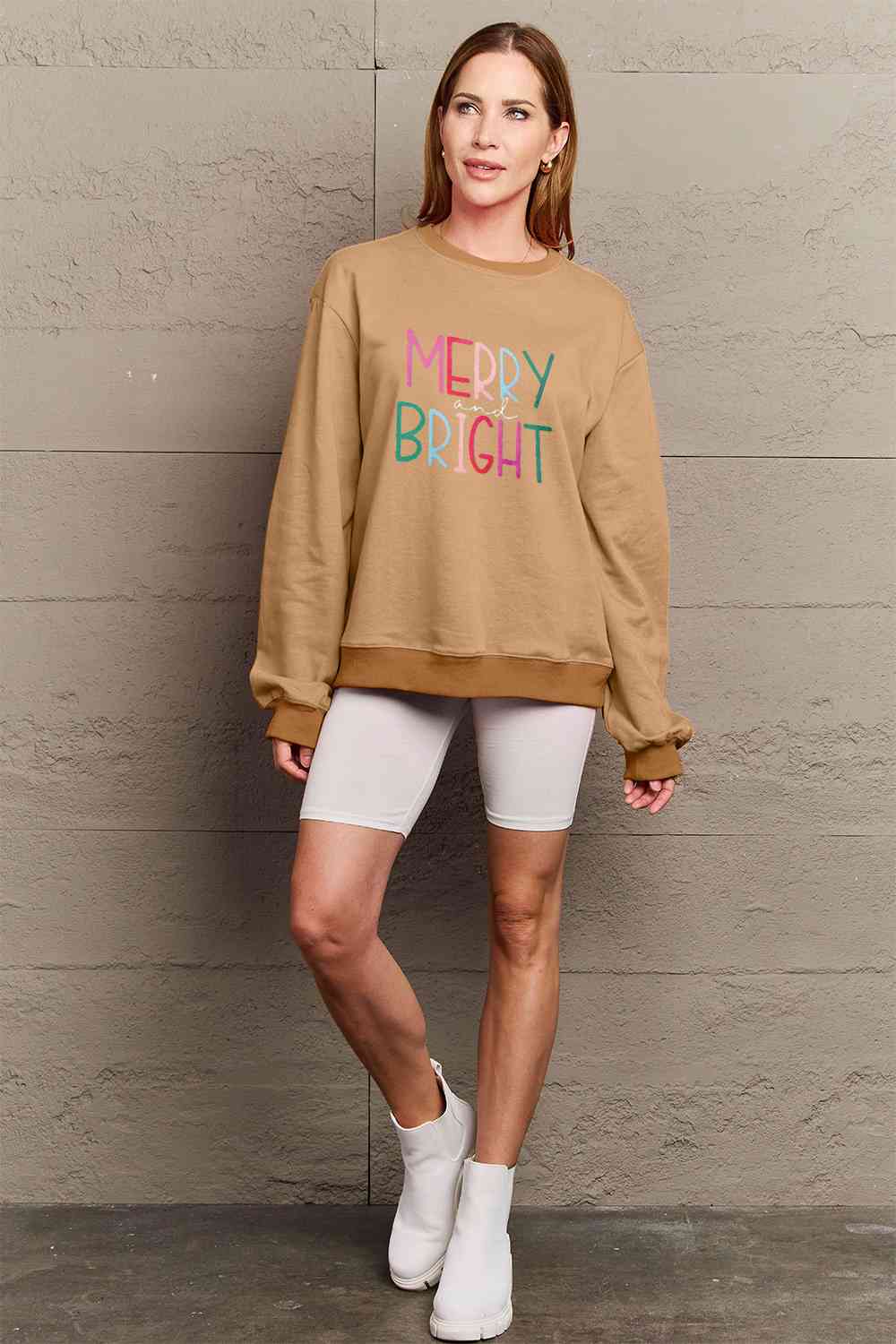 MERRY AND BRIGHT Graphic Sweatshirt