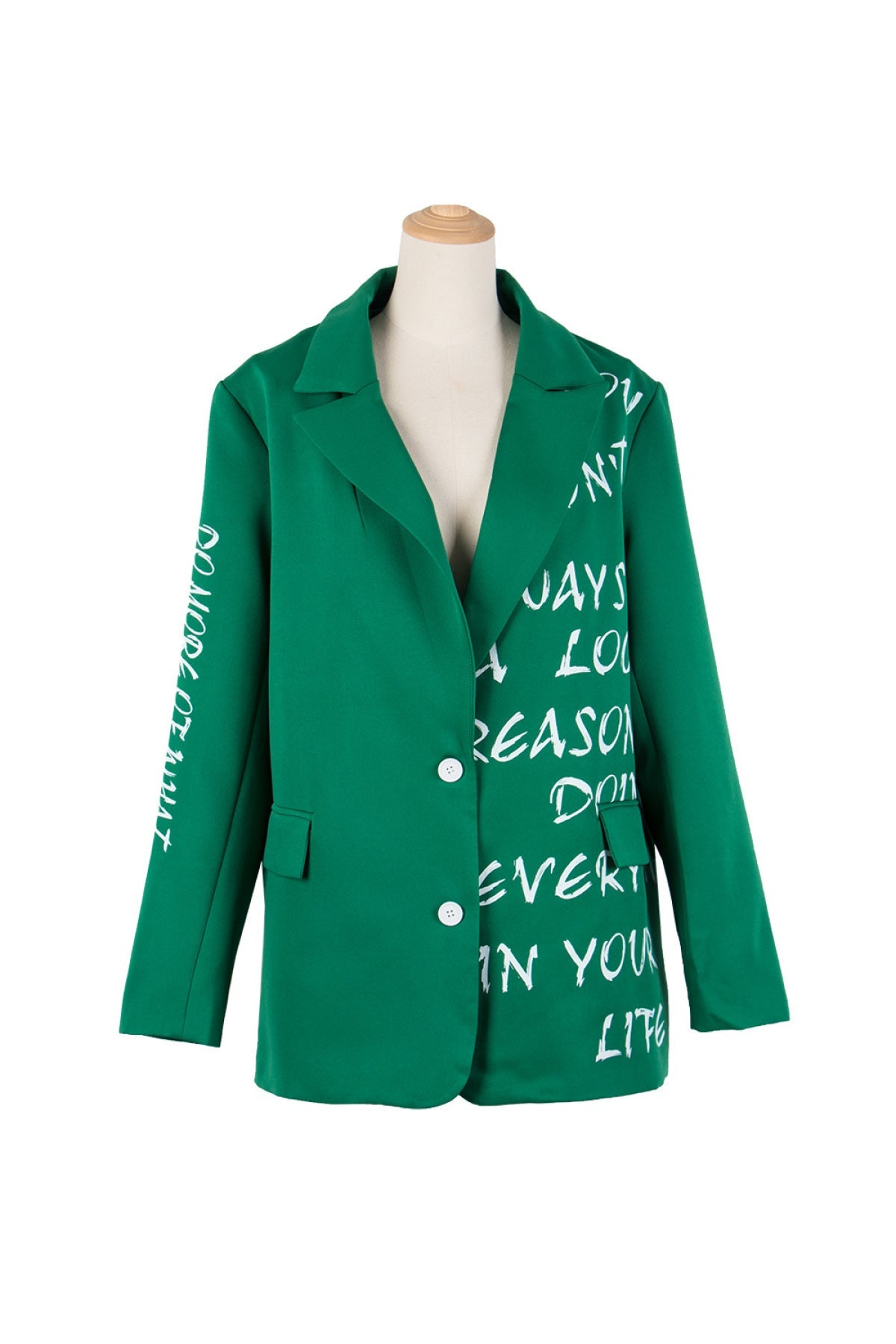 Letters Print Lapel Blazer