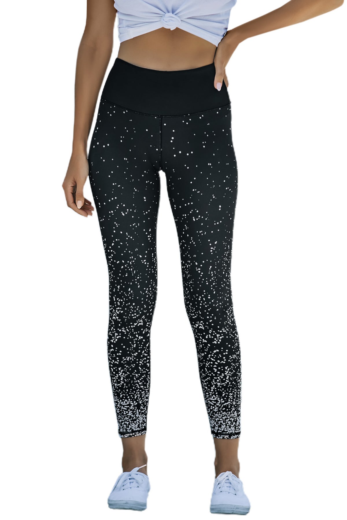 Dots Scattering Black Leggings