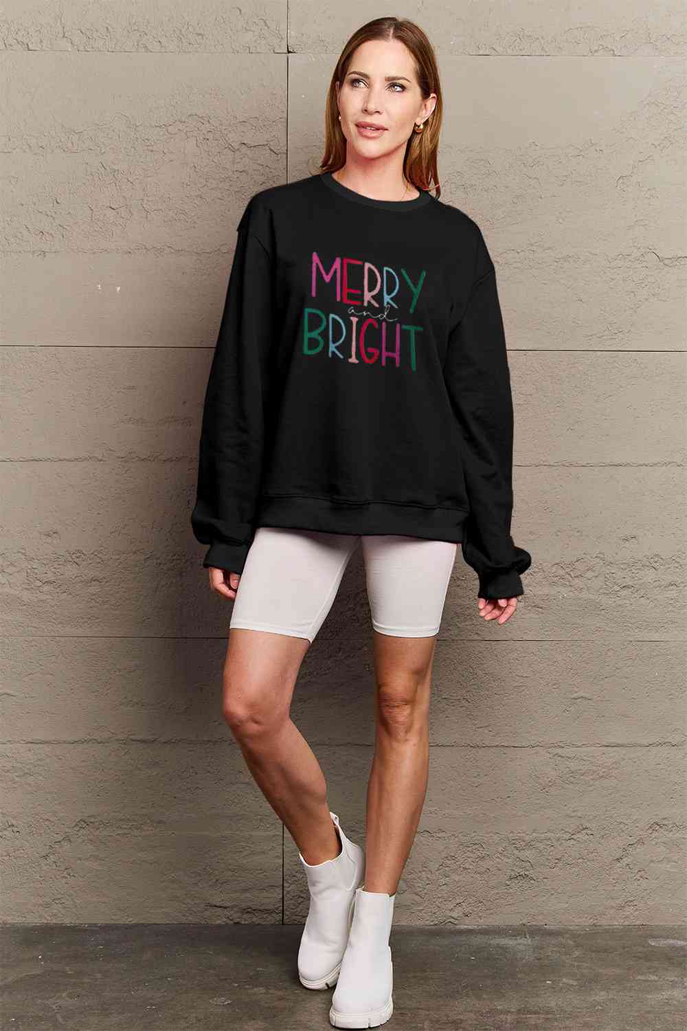 MERRY AND BRIGHT Graphic Sweatshirt