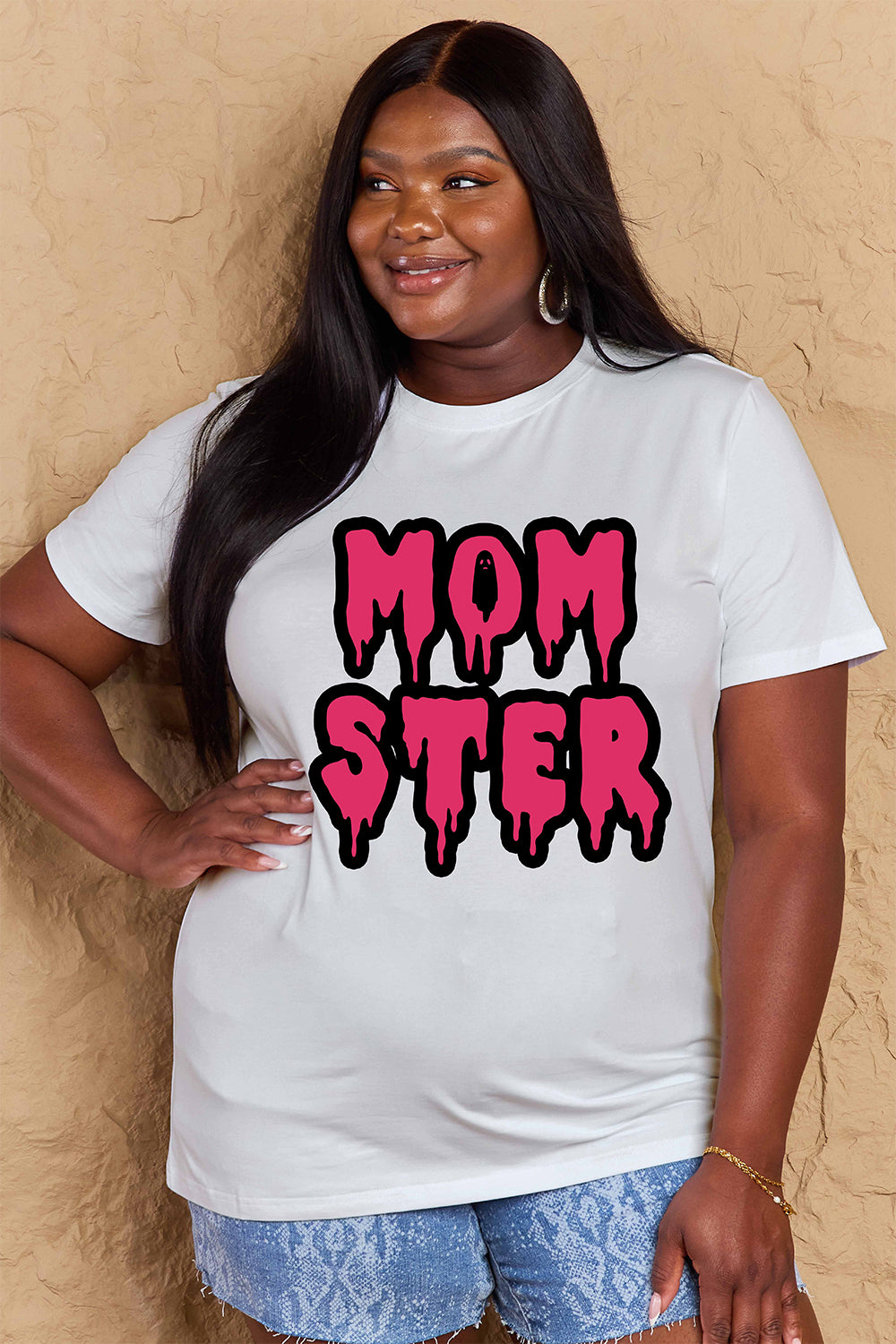 MOM STER Graphic Cotton T-Shirt