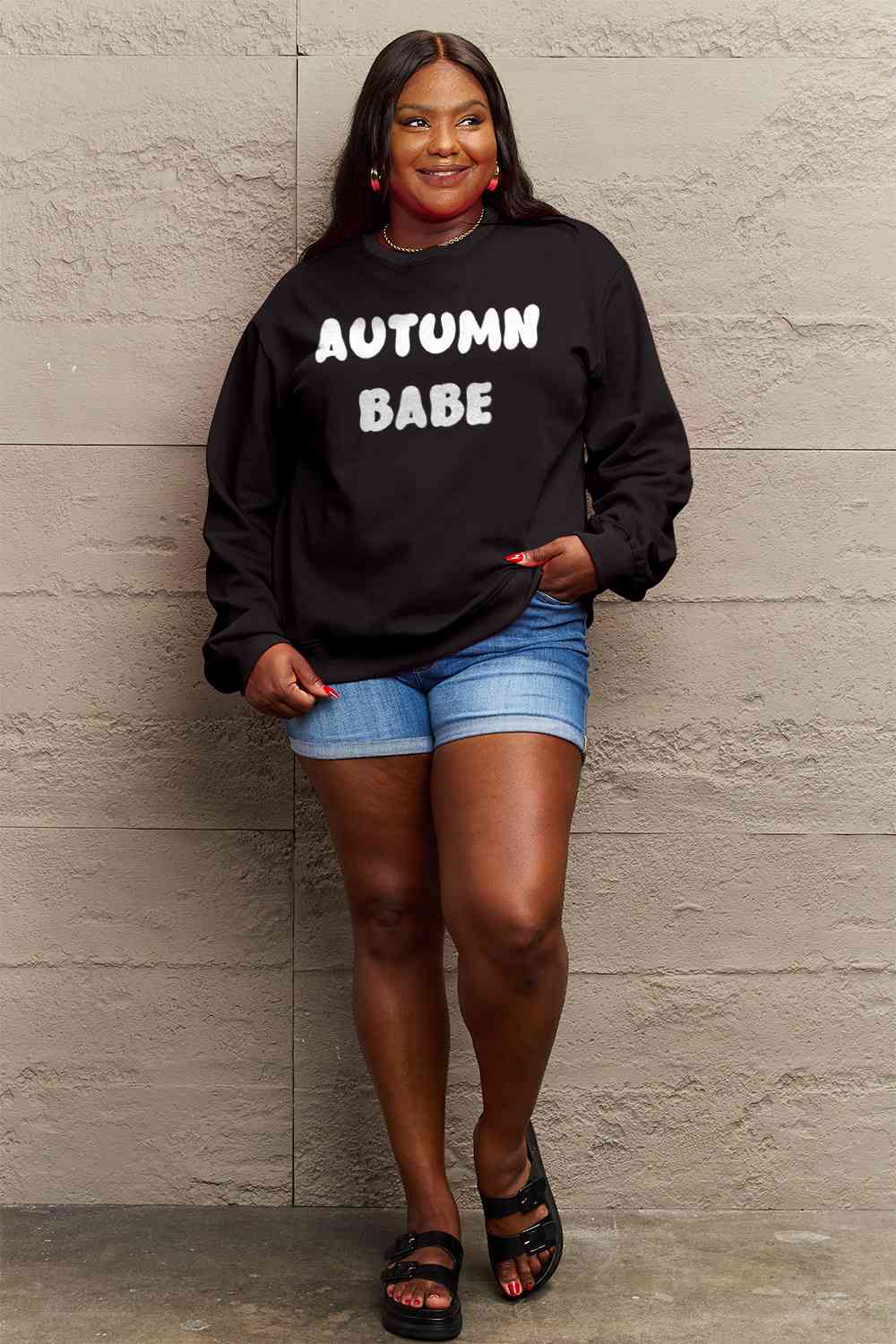 AUTUMN BABE Graphic Sweatshirt