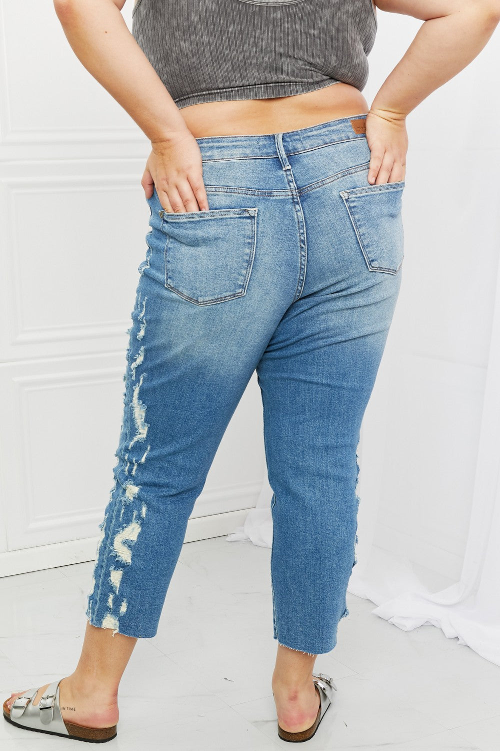 Full Size Straight Leg Distressed Jeans