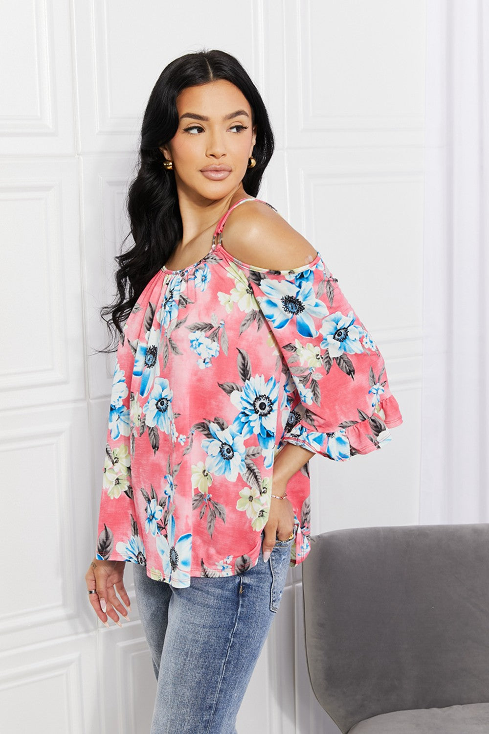 Floral Cold-Shoulder Top