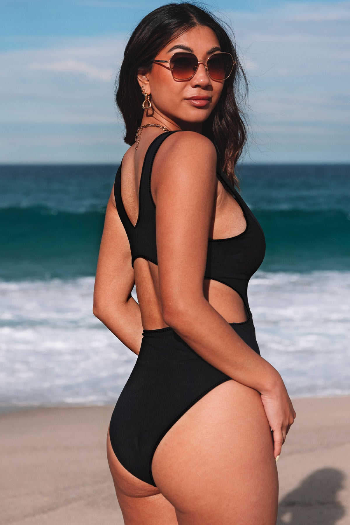 Slimmer Cutout One Piece Swimsuit