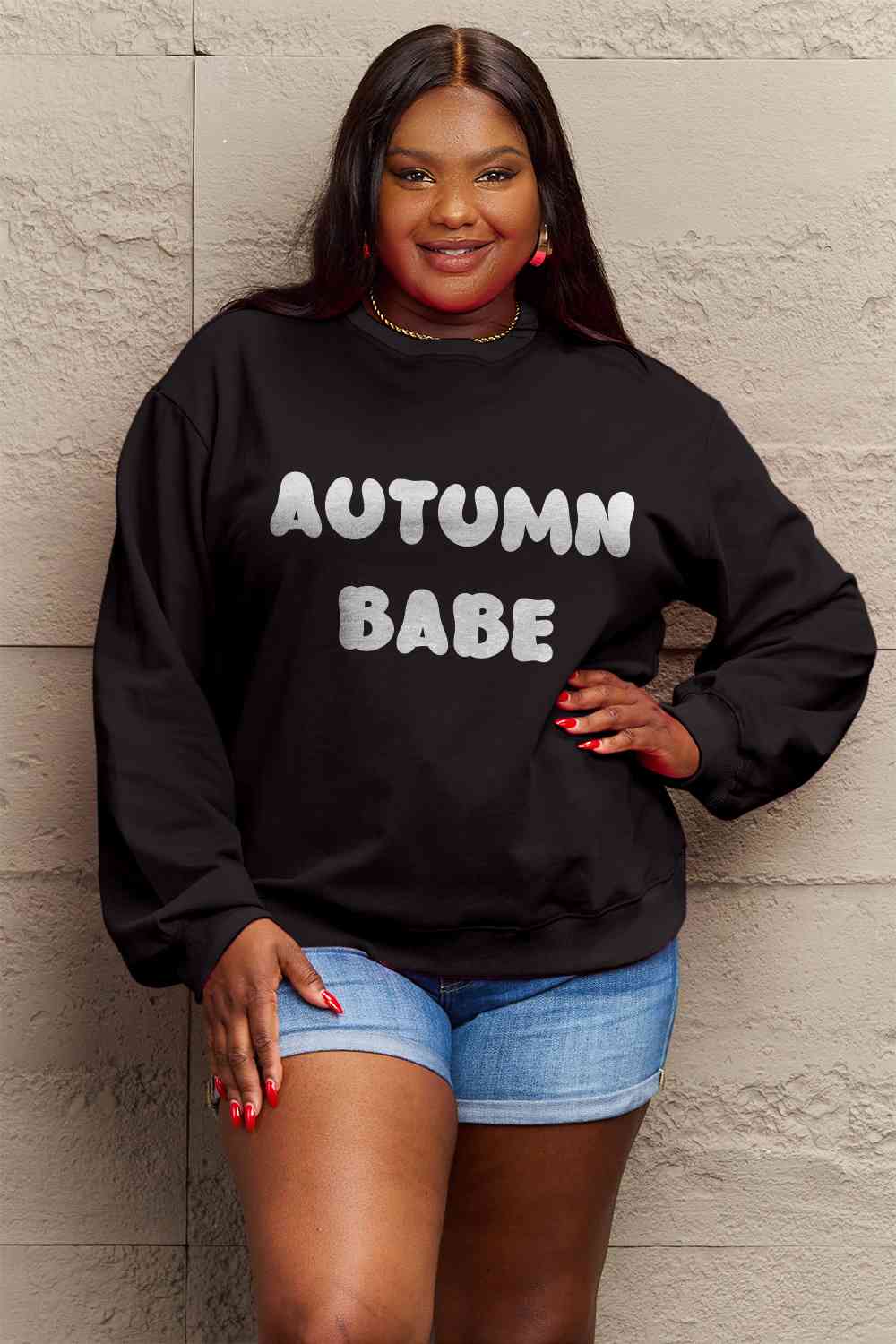 AUTUMN BABE Graphic Sweatshirt