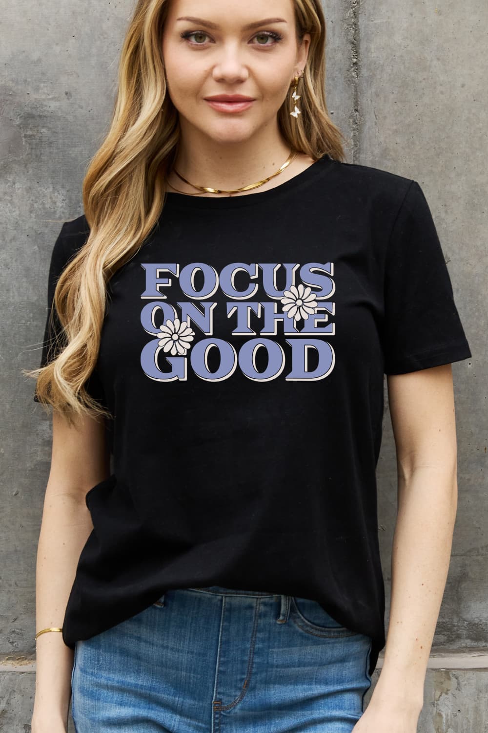 FOCUS ON THE GOOD Graphic Cotton Tee