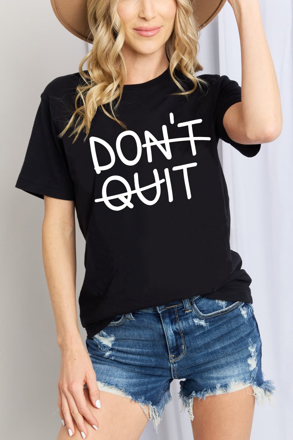 DON'T QUIT Graphic Cotton T-Shirt