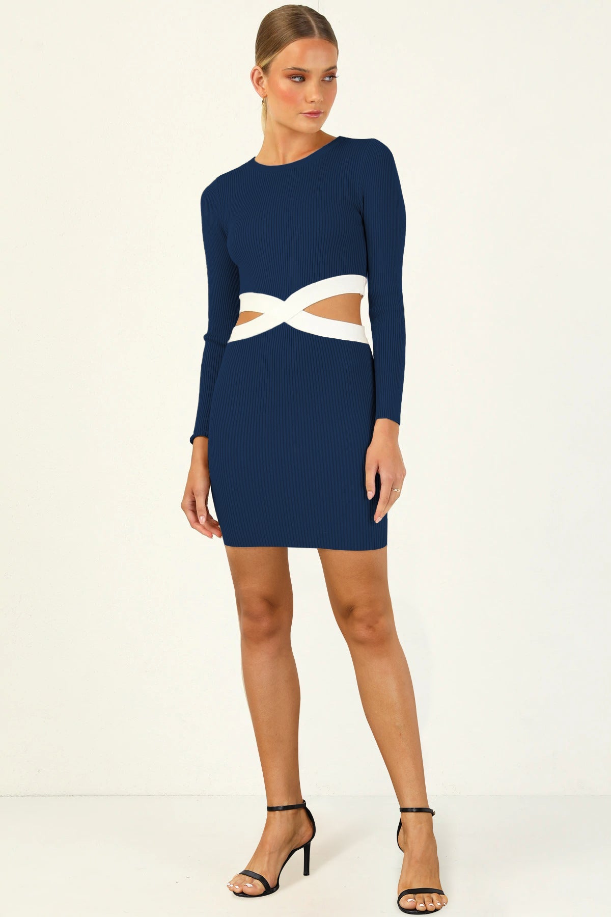 Cutout Colorblocking Bodycon Mini Drees