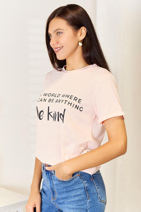 Slogan Graphic Cuffed T-Shirt