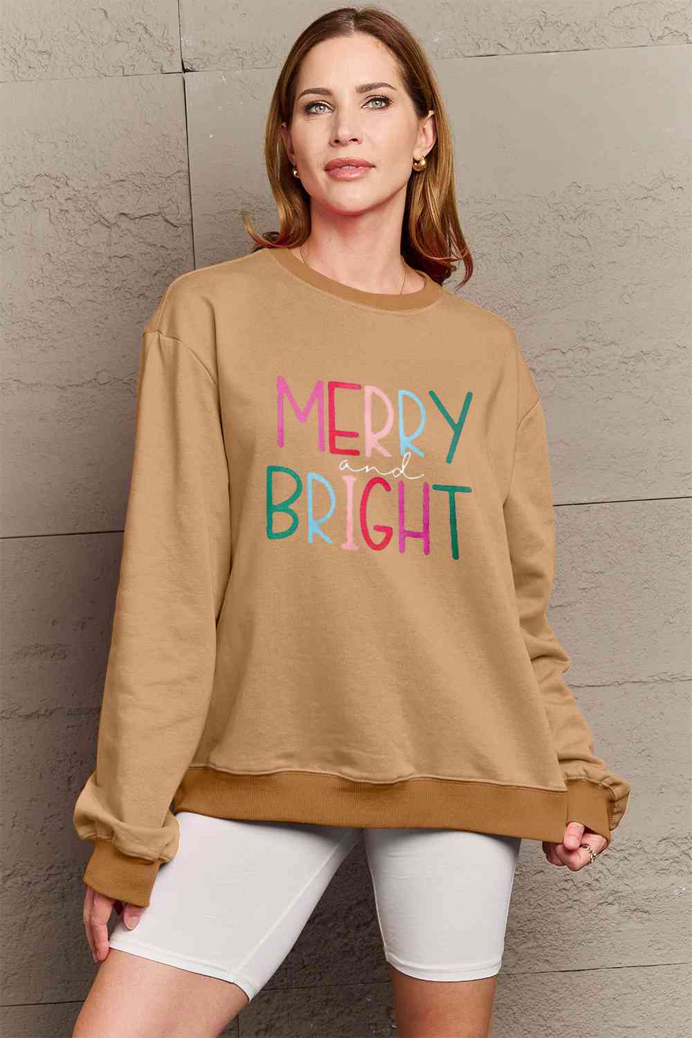 MERRY AND BRIGHT Graphic Sweatshirt