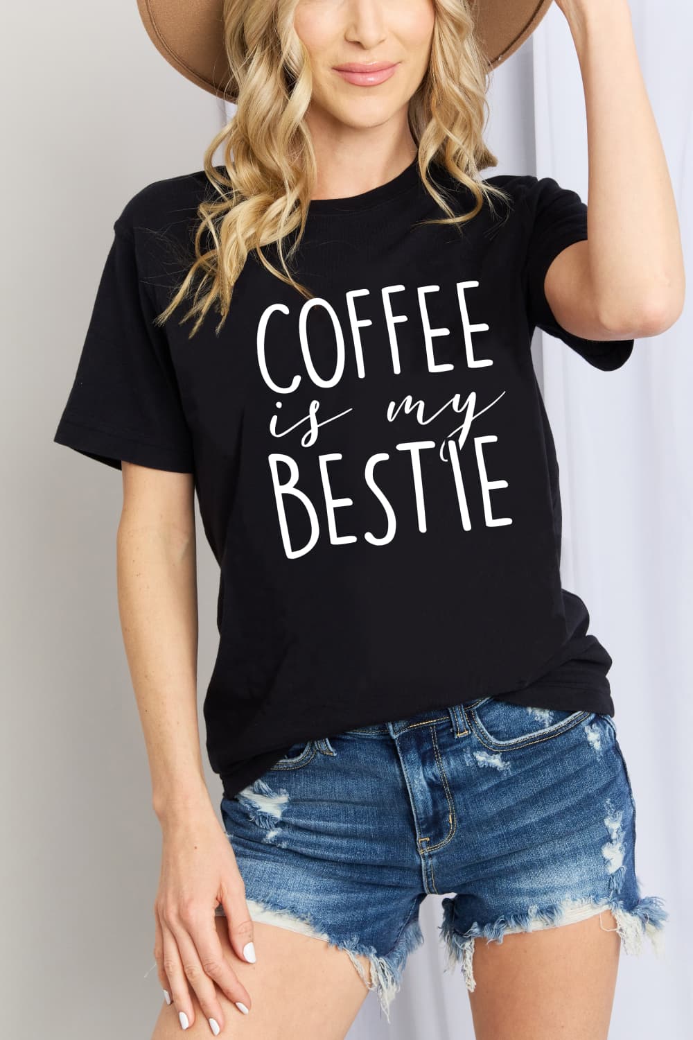 COFFEE IS MY BESTIE Graphic Cotton T-Shirt