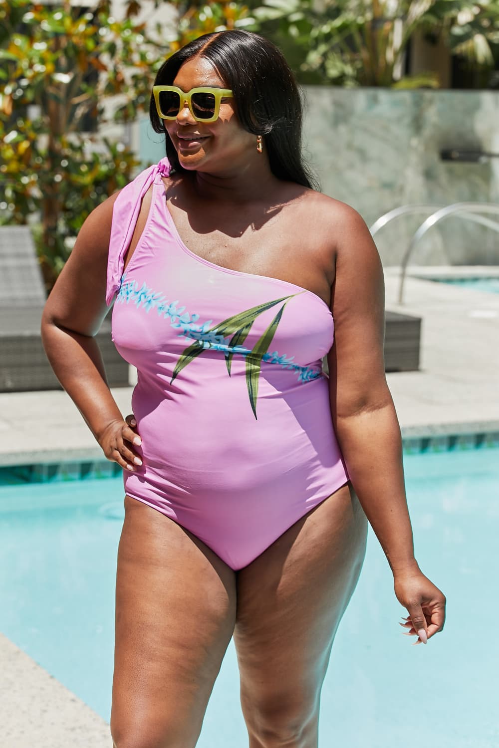 Vacay Mode Mommy & Me One Shoulder Swimsuit in Pink