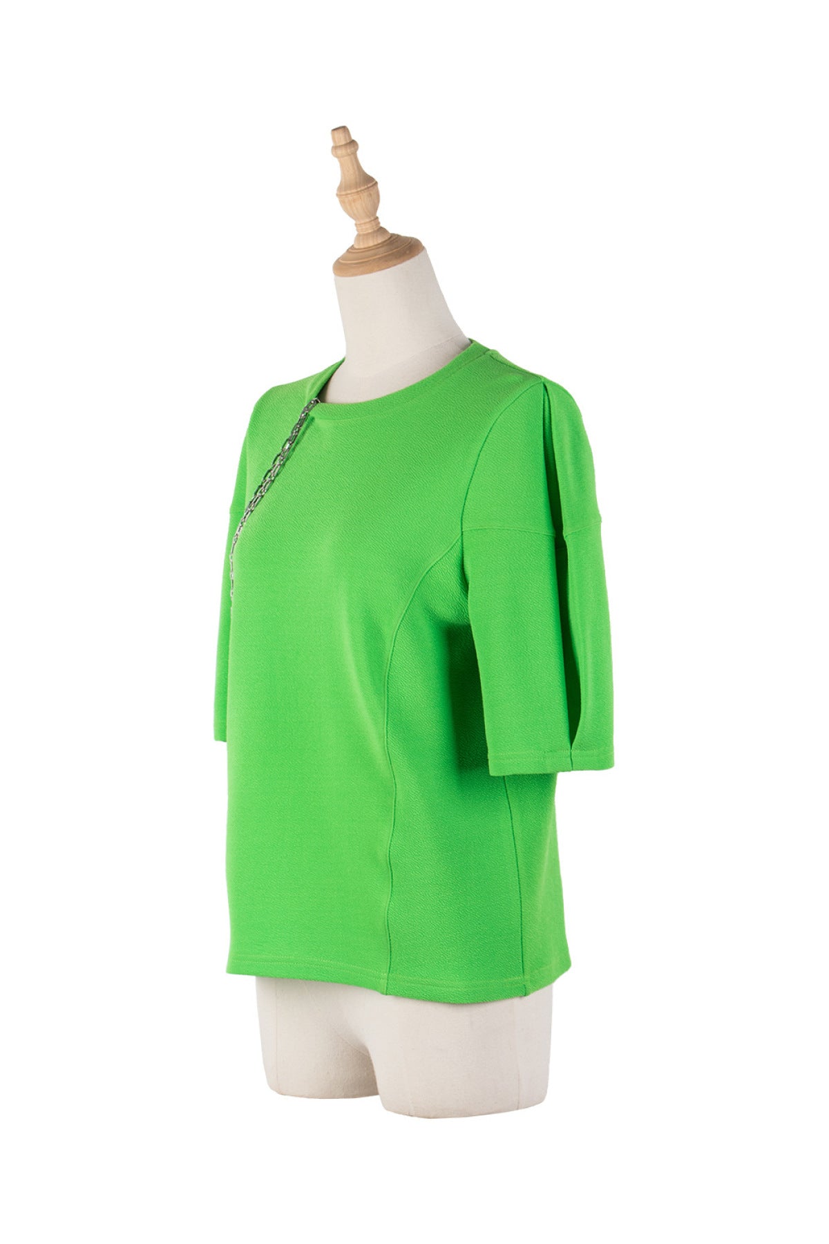 Green Short Sleeve T-Shirt with Chain