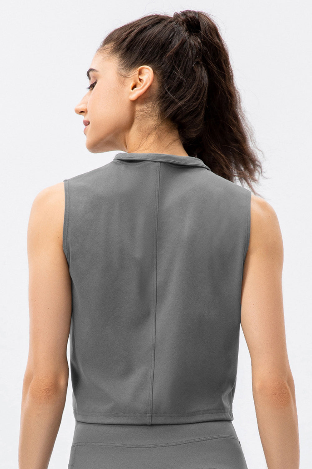 Highly Stretchy Zip Up Sports Vest with Breast Pockets