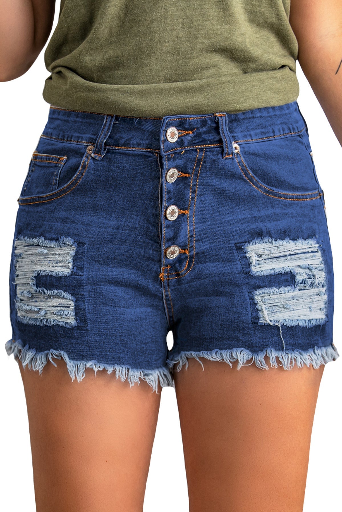 Gypsy Mid-Rise Distressed Denim Shorts