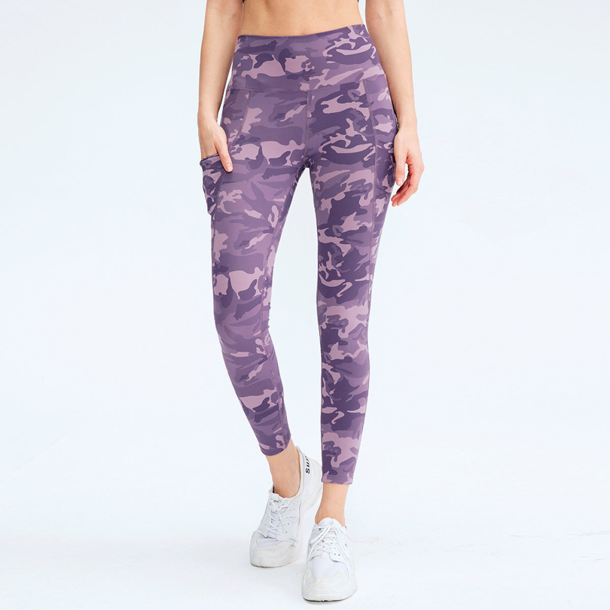 Camo/Plain High Waist Lifting Legging With Pocket