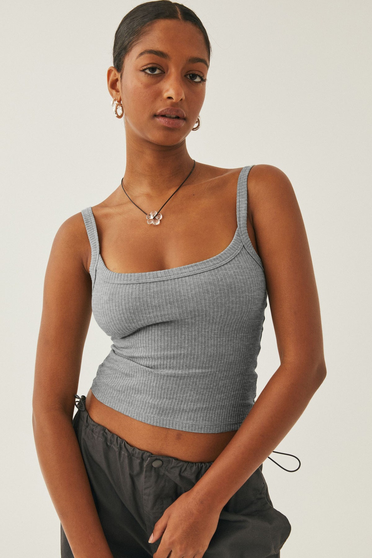 Solid Ribbed Knit Camisole