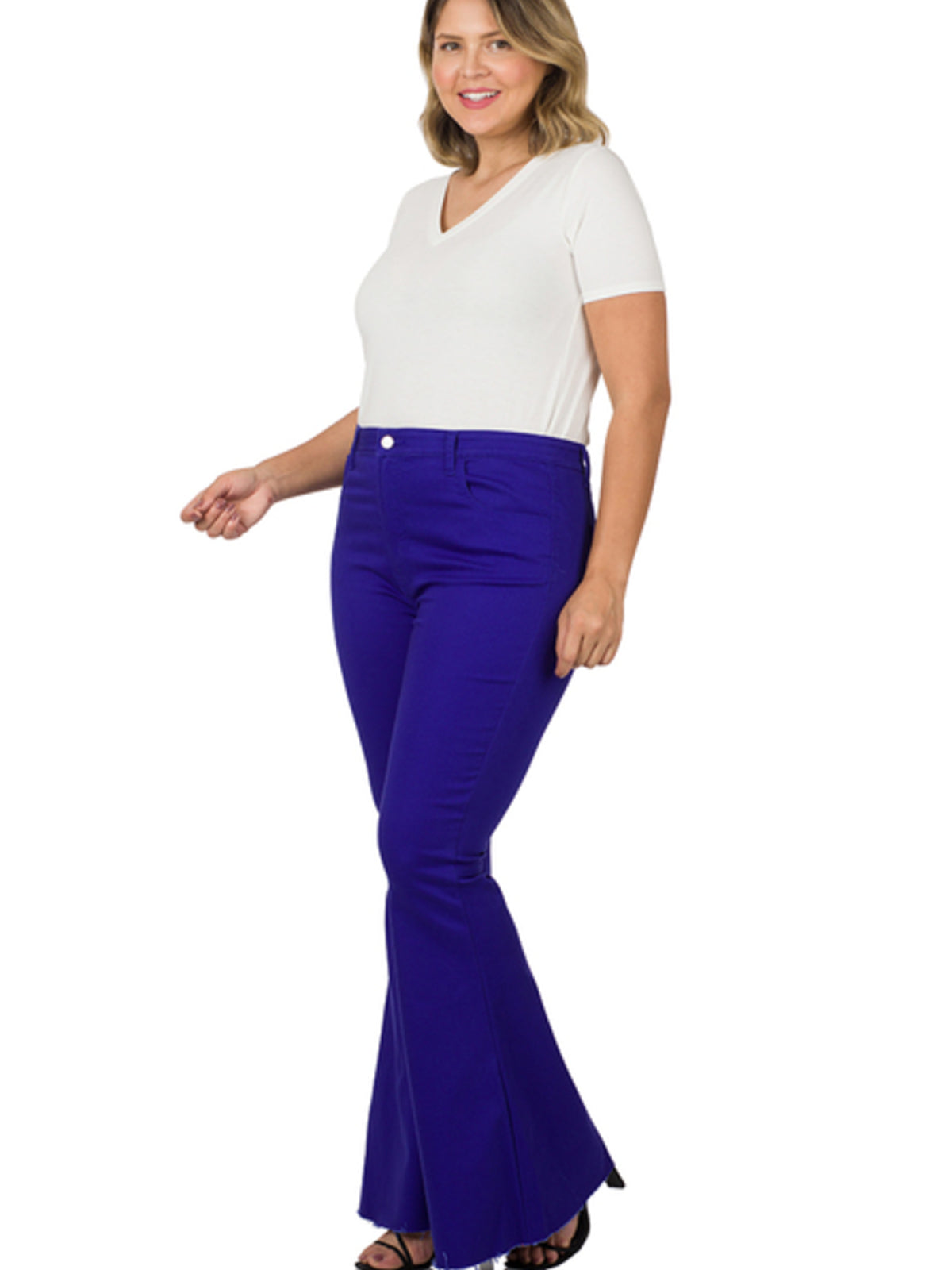 Plus Size High Rise Super Flare Denim Pants