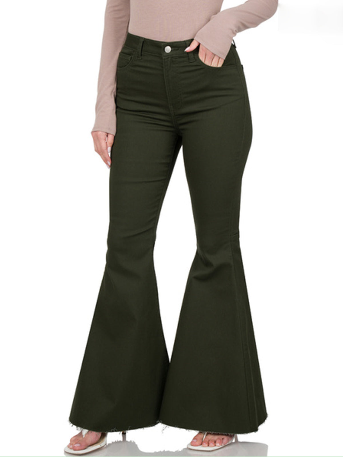 Plus Size High Rise Super Flare Denim Pants