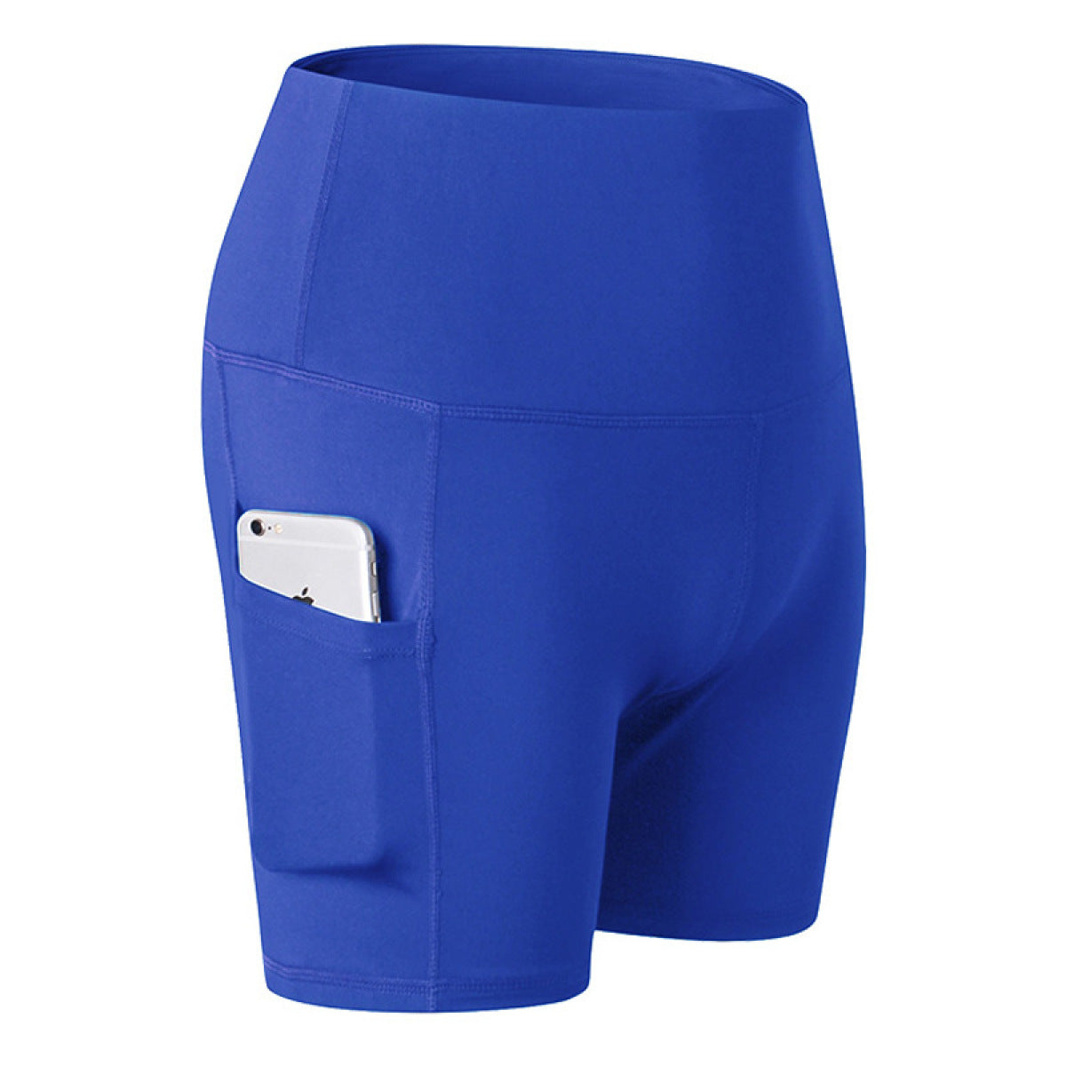 High-Waisted Quick-Dry Shorts With Pocket