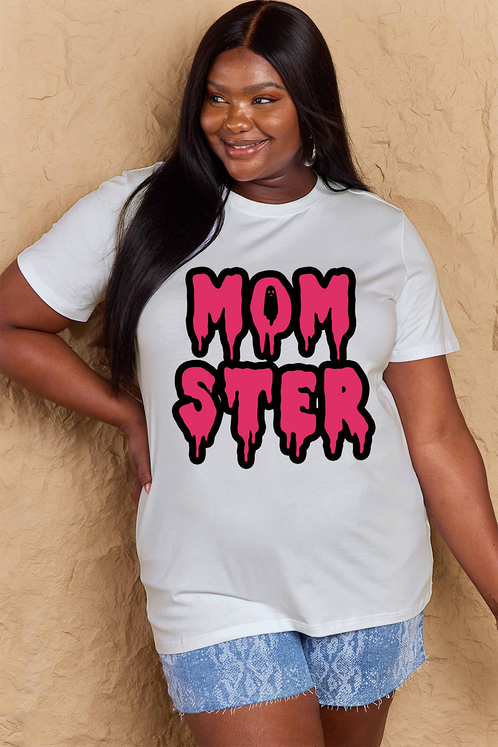 MOM STER Graphic Cotton T-Shirt