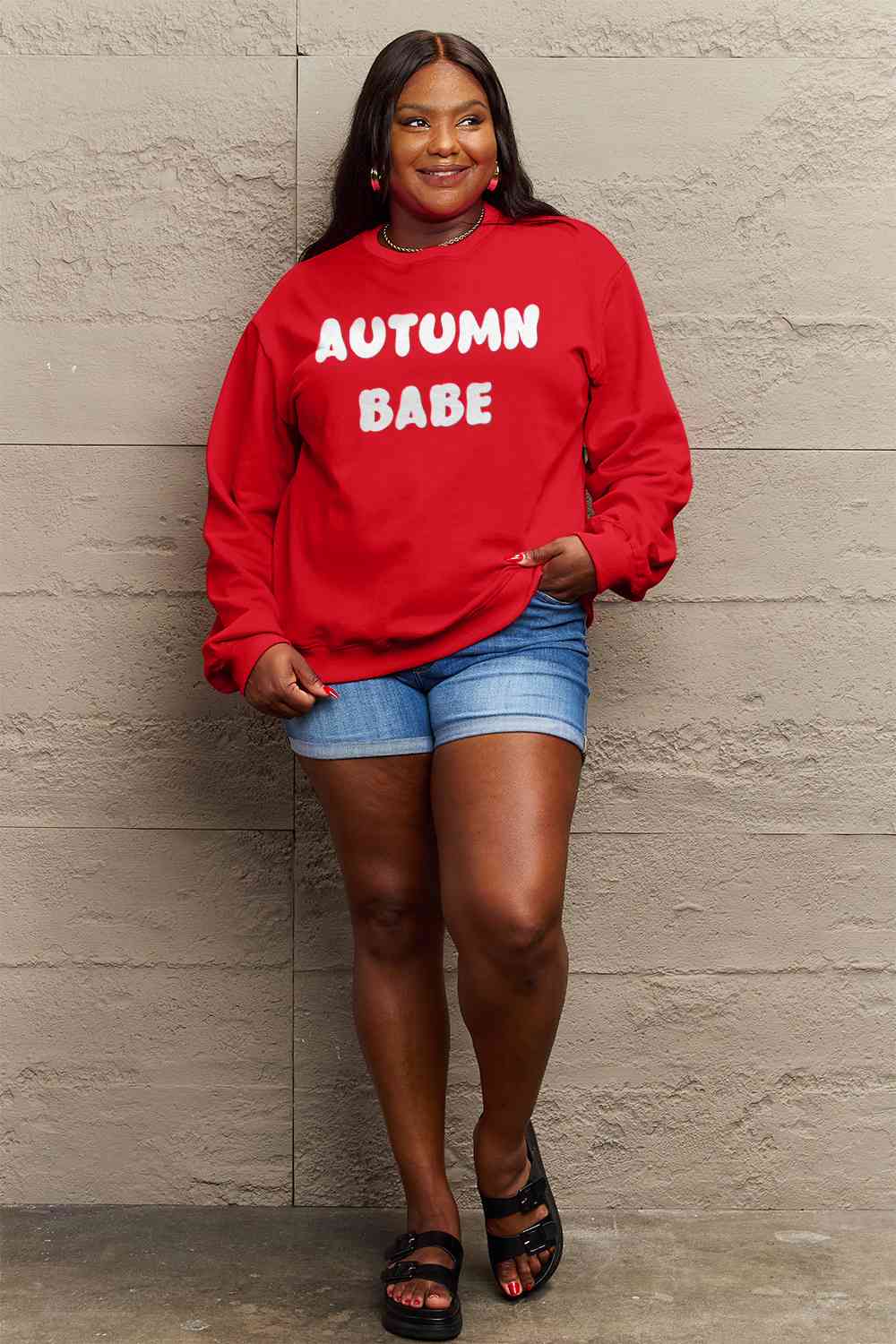 AUTUMN BABE Graphic Sweatshirt