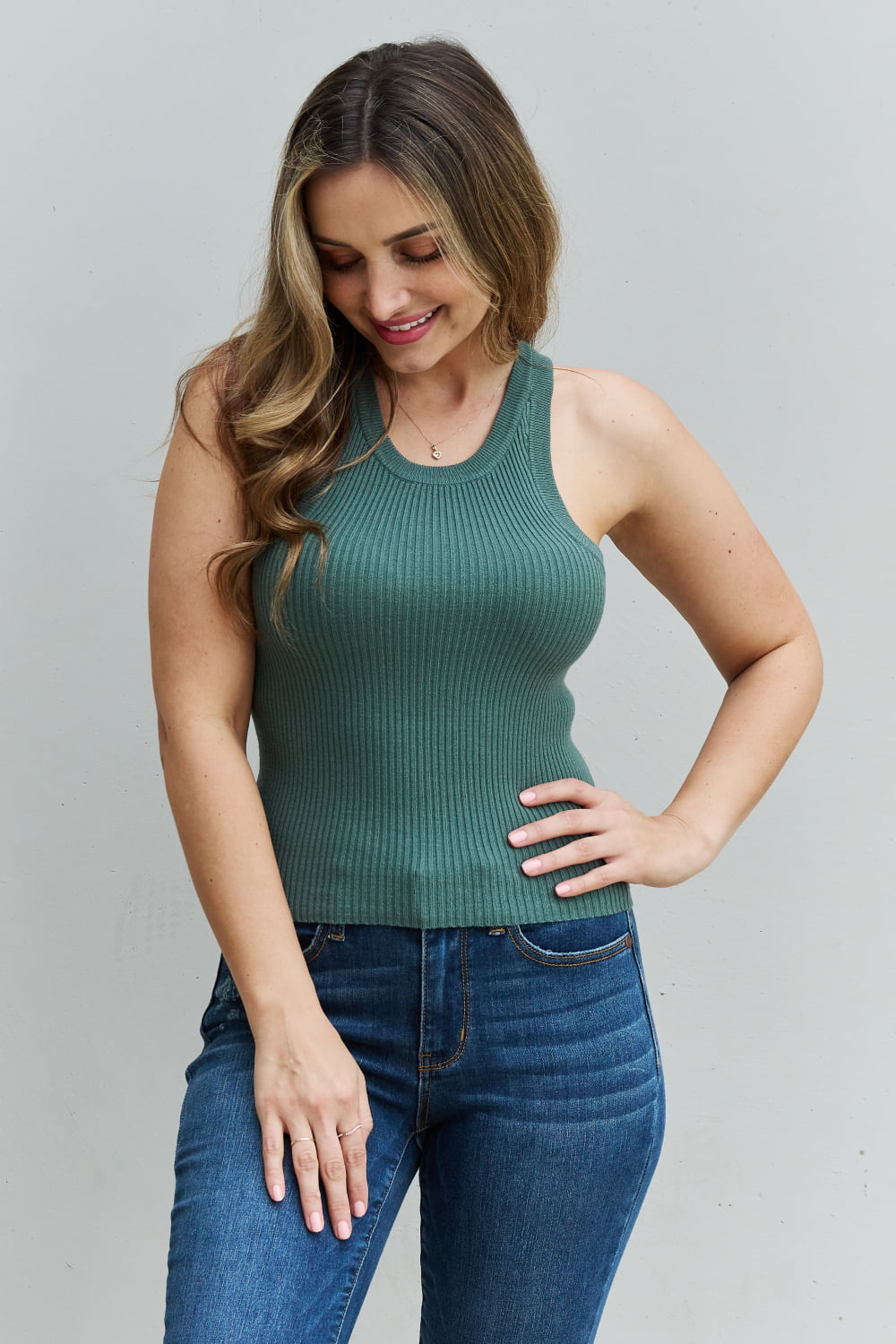 Only For You Ribbed Sweater Tank Top