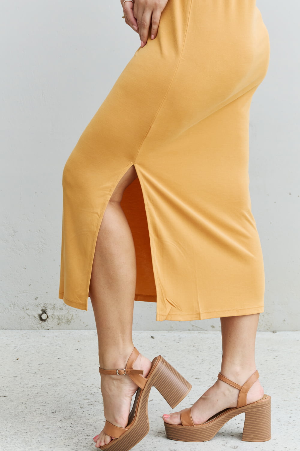 Citrus Summer Sleeveless Midi Dress