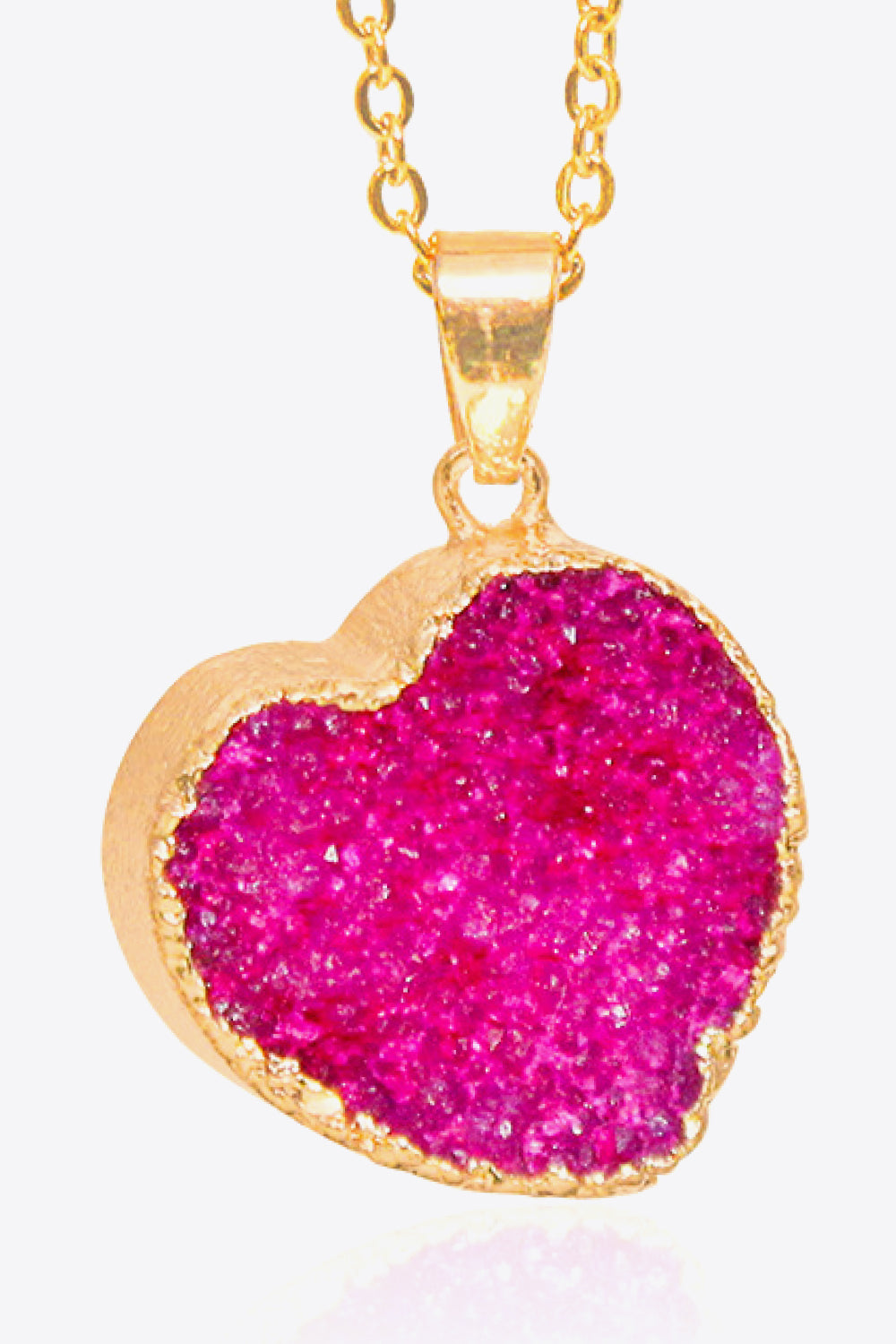 Contrast Heart Druzy Pendant