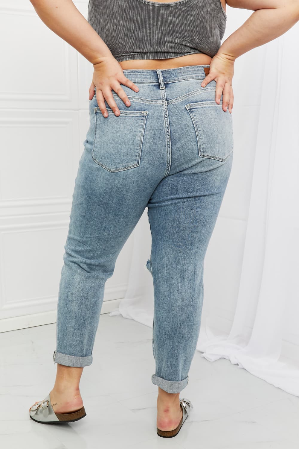 Full Size Mid Rise Boyfriend Jeans