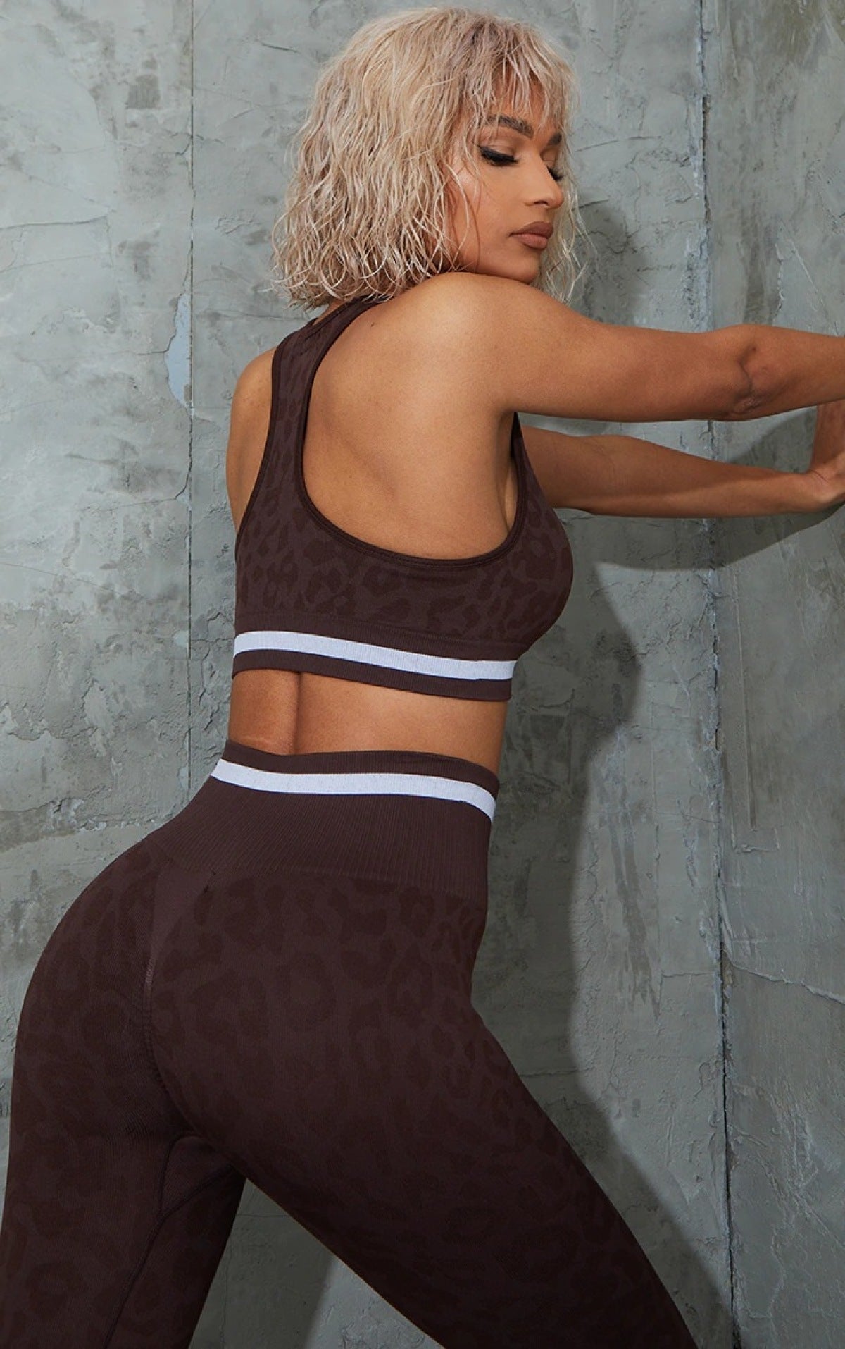 Leopard Colorblock Yoga Top & Leggings Set