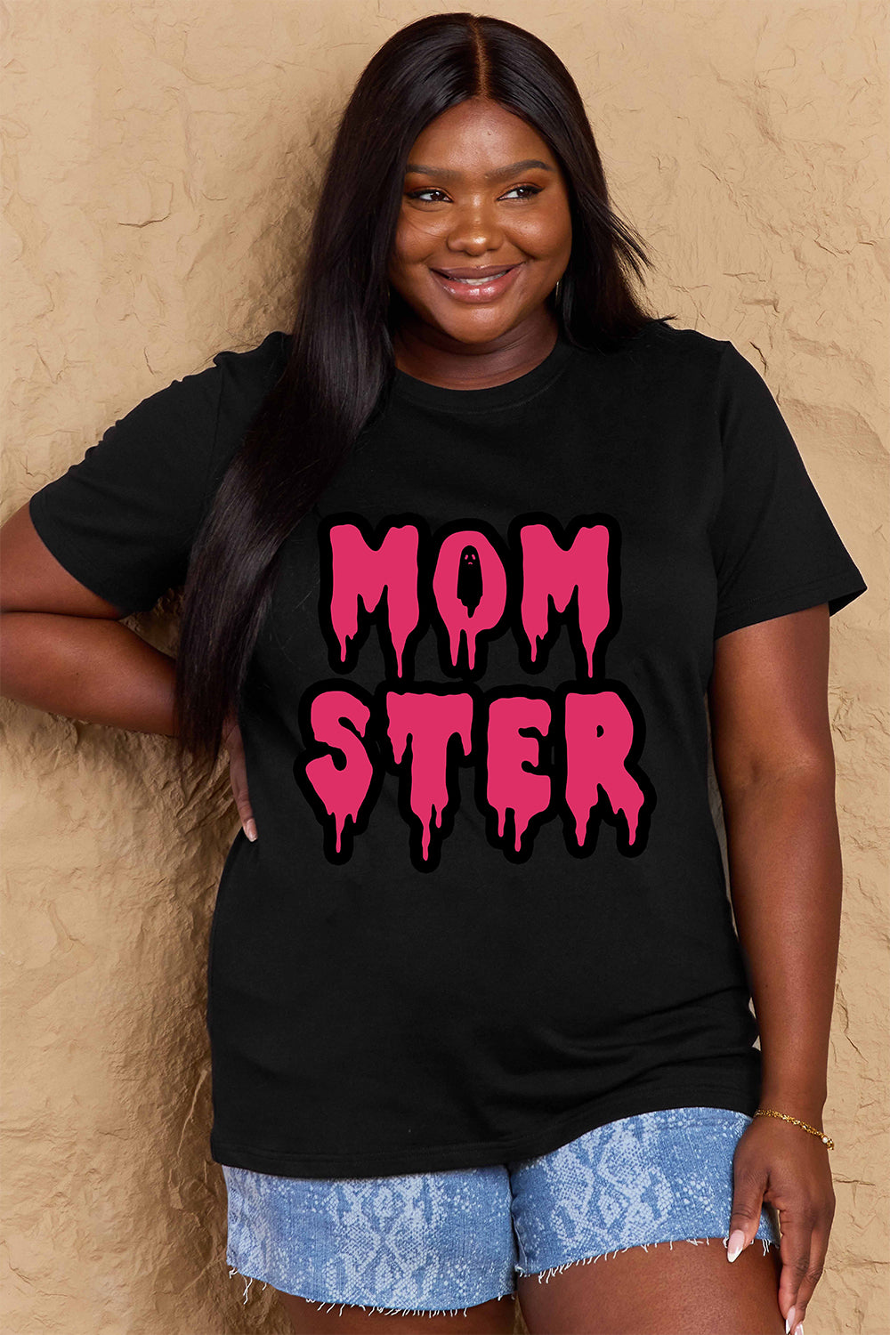 MOM STER Graphic Cotton T-Shirt