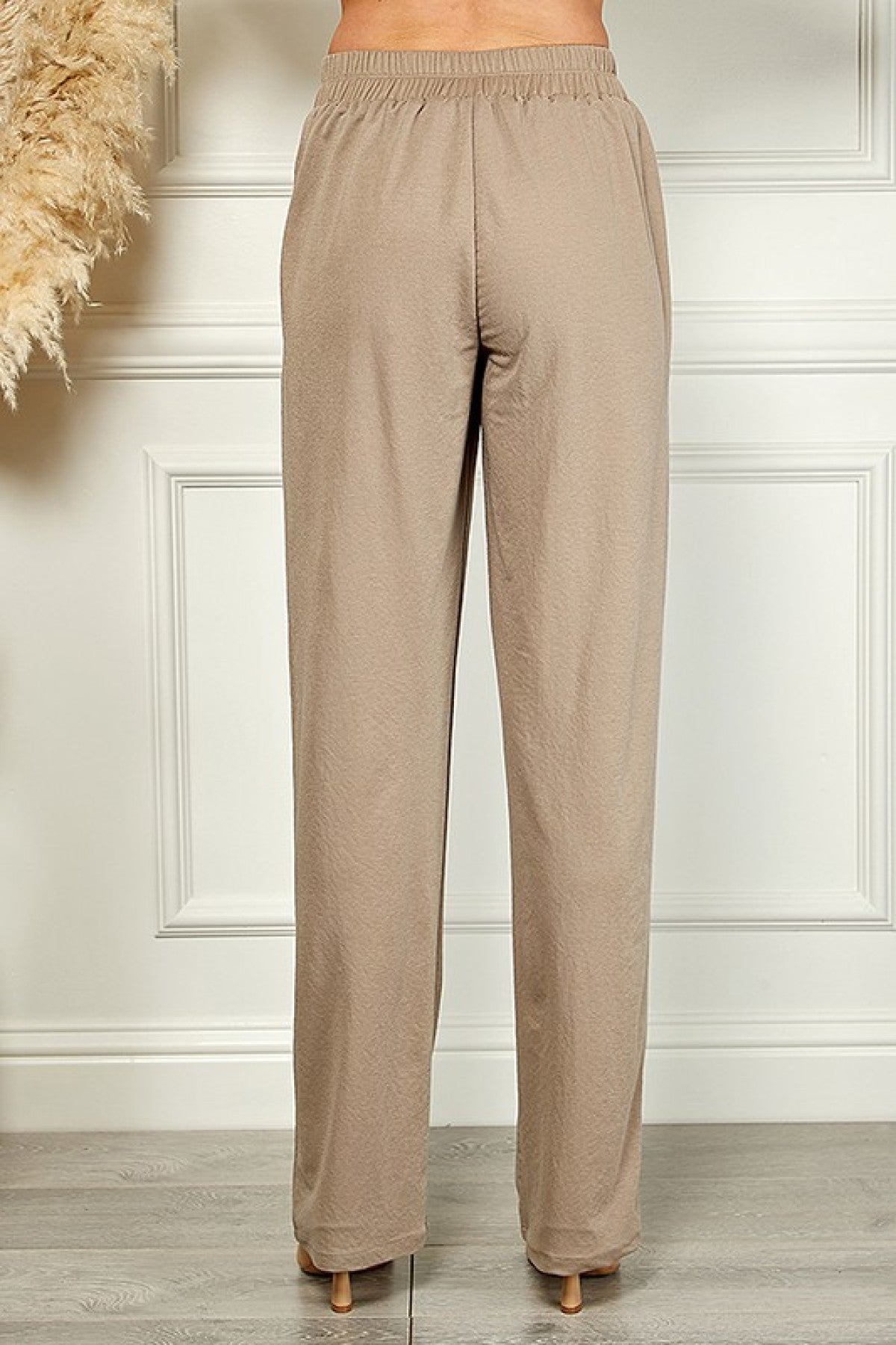 Solid Straight Leg Pants