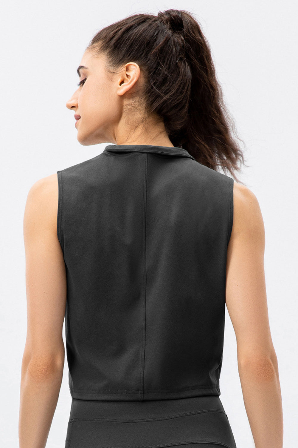 Highly Stretchy Zip Up Sports Vest with Breast Pockets