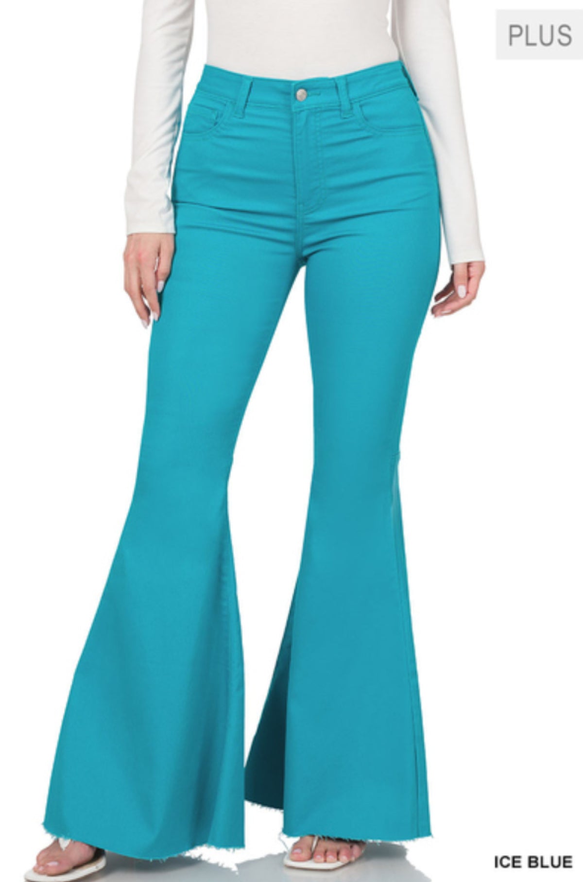 Plus Size High Rise Super Flare Denim Pants