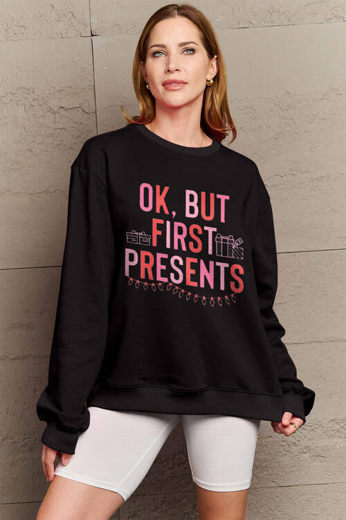 Letter Graphic Long Sleeve Sweatshirt