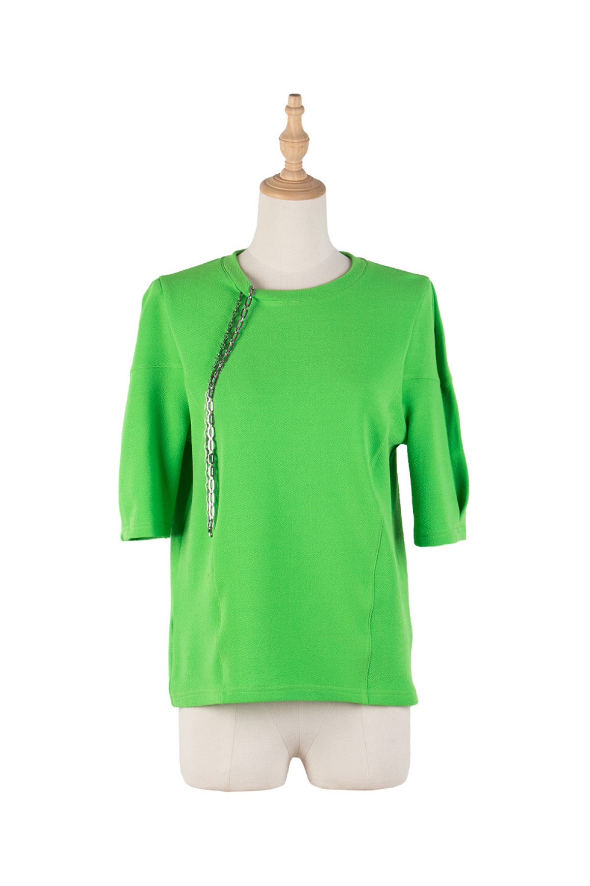 Green Short Sleeve T-Shirt with Chain