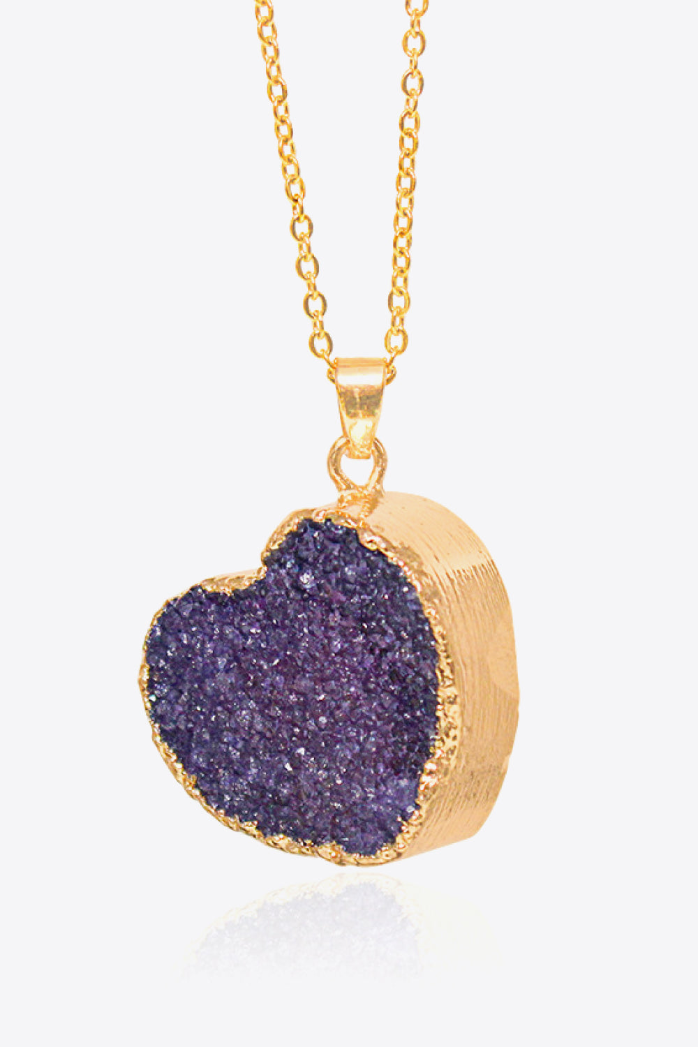 Contrast Heart Druzy Pendant