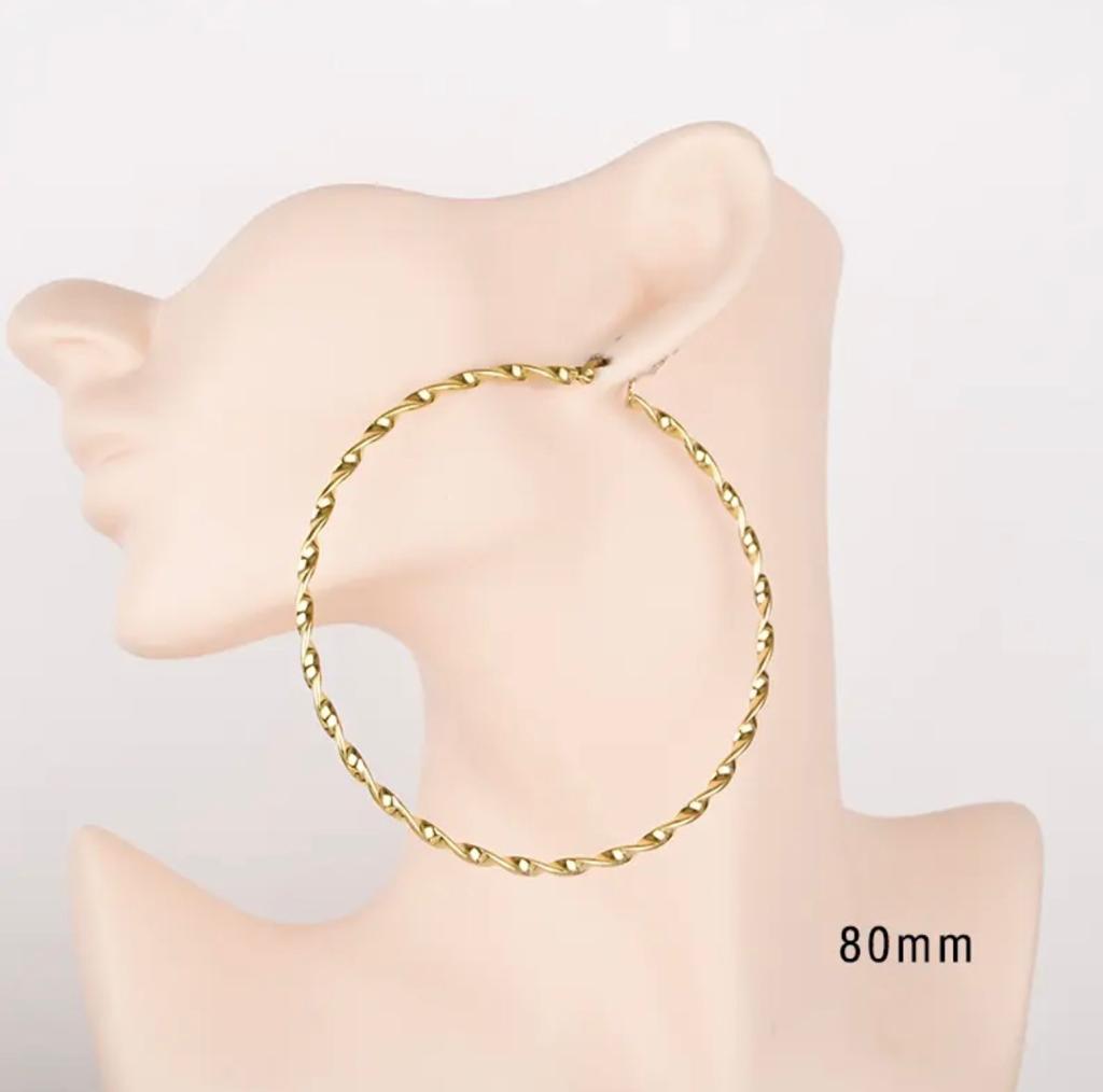 18K Gold-Plated Hoop Earrings With Different Style