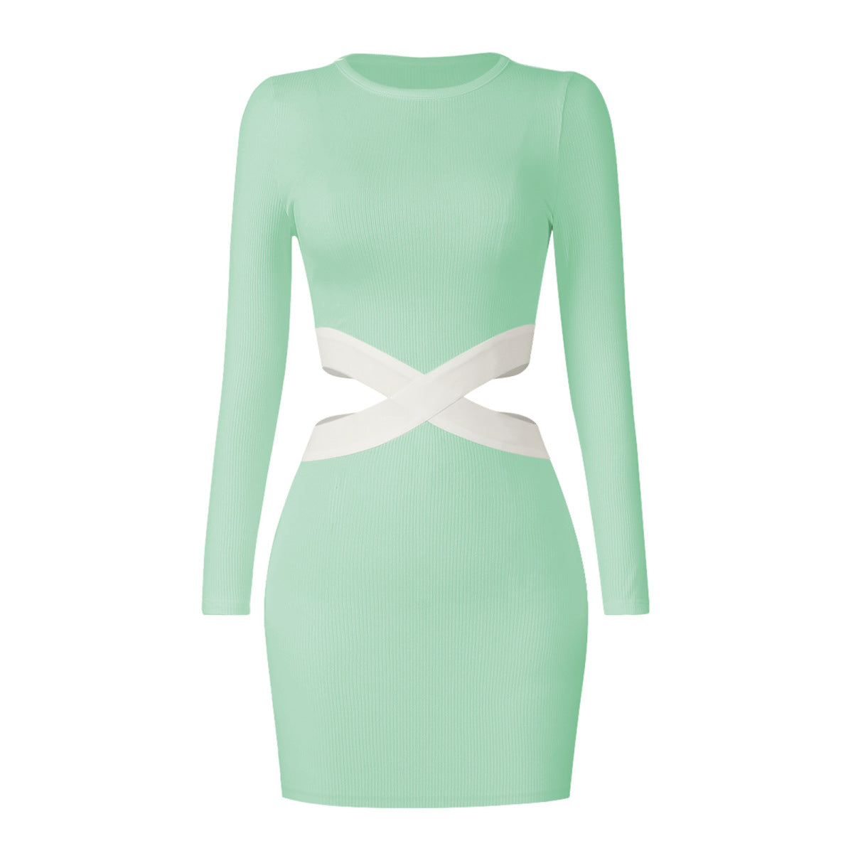 Cutout Colorblocking Bodycon Mini Drees