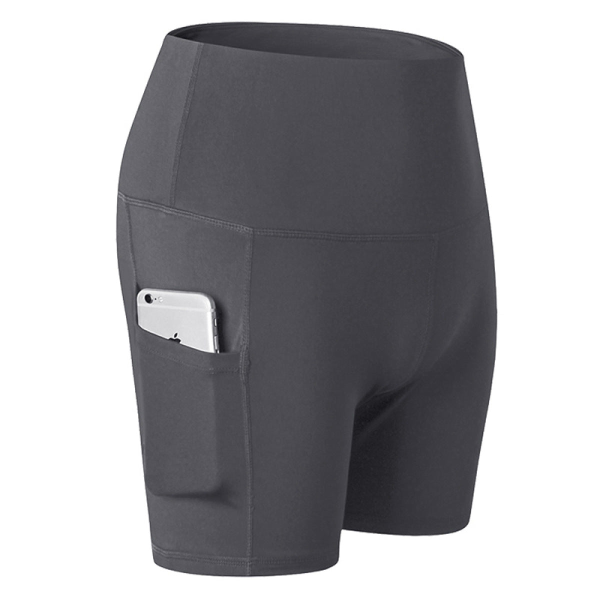 High-Waisted Quick-Dry Shorts With Pocket