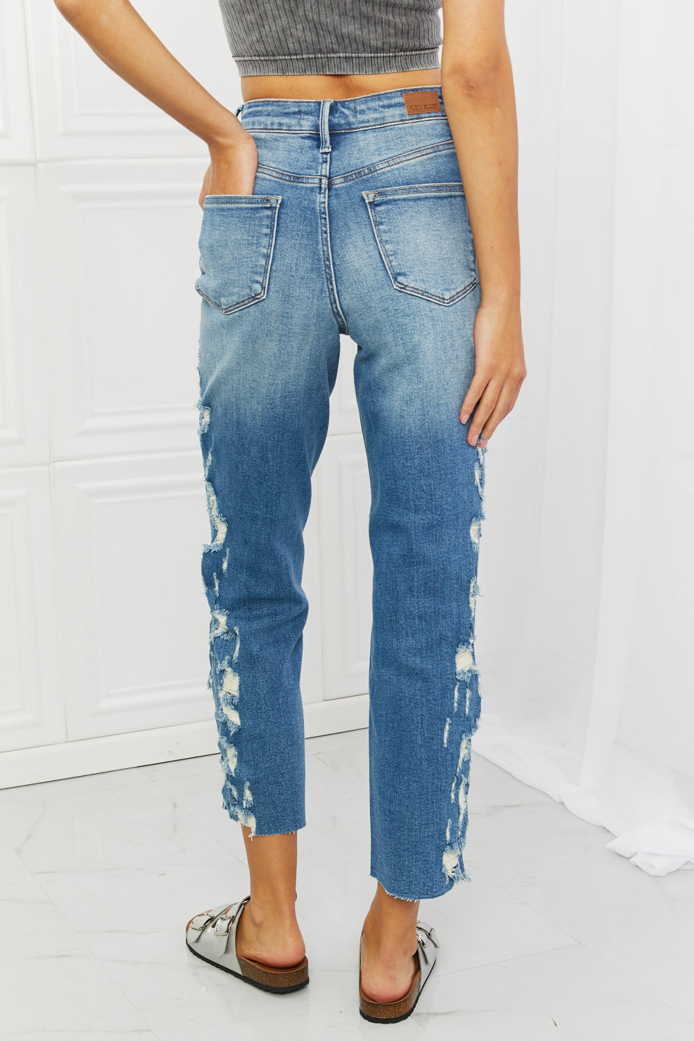 Full Size Straight Leg Distressed Jeans