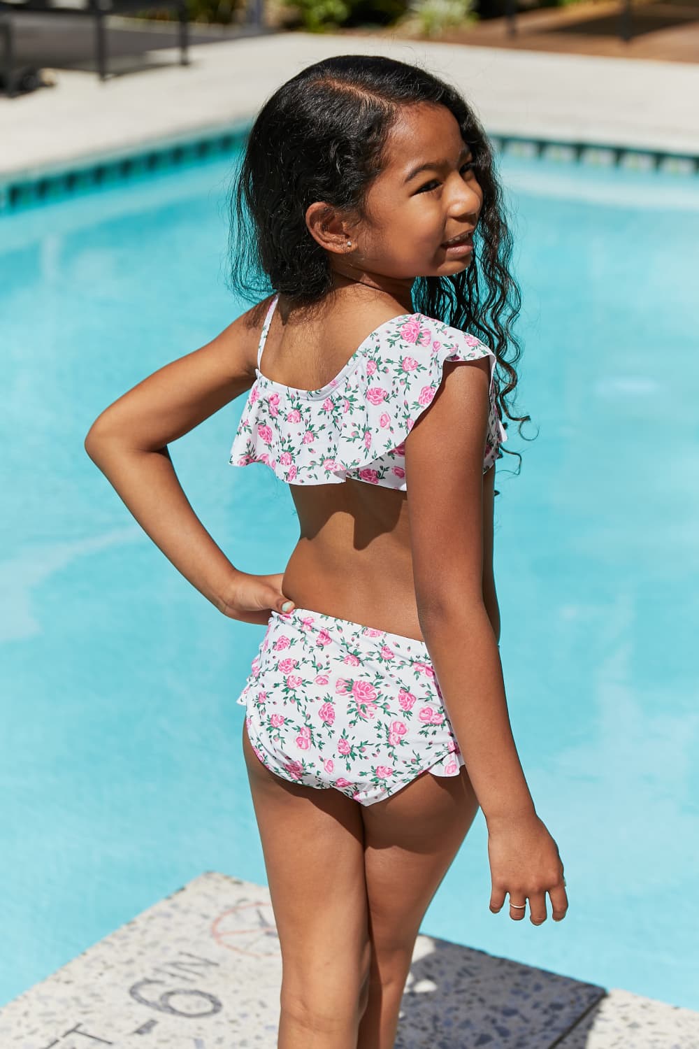 Float On Mommy & Me Ruffle Faux Wrap One-Piece in Floral