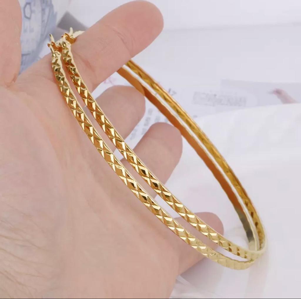 18K Gold-Plated Hoop Earrings With Different Style